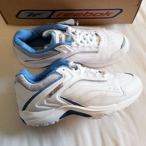 🆕️ Vintage Reebok Roadspeed DMX White Blue Active Walking Shoes Wide Width - Picture 1 of 5